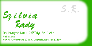 szilvia rady business card